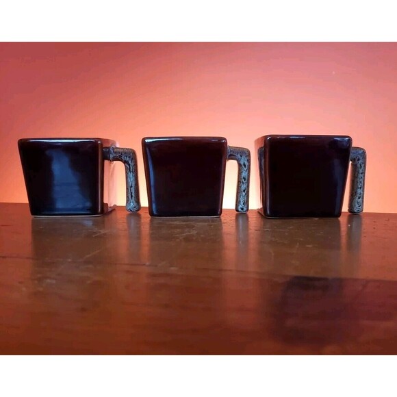 3 Pier 1 One Tricolor Coffee Cappuccino Demitasse Espresso Cup Mug Molted Brown - Picture 2 of 7